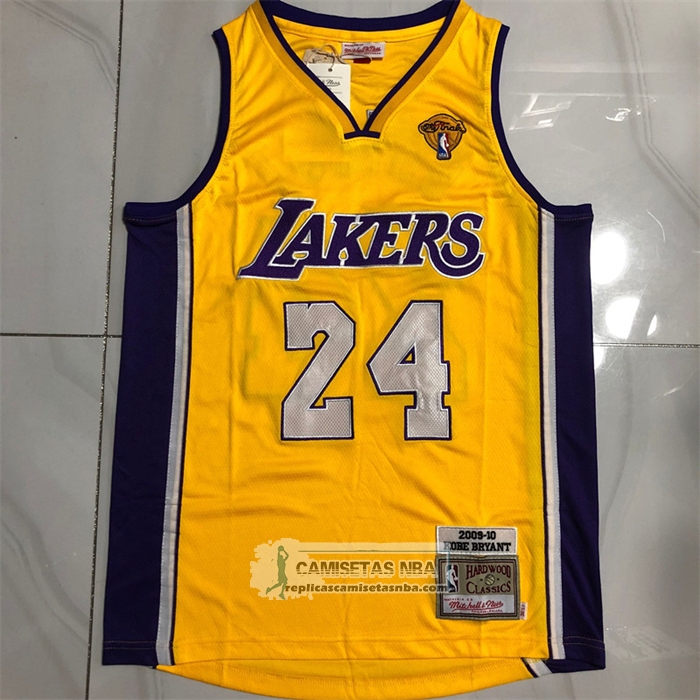 Camiseta Los Angeles Lakers Kobe Bryant NO 24 Mitchell & Ness 2009-10 Amarillo